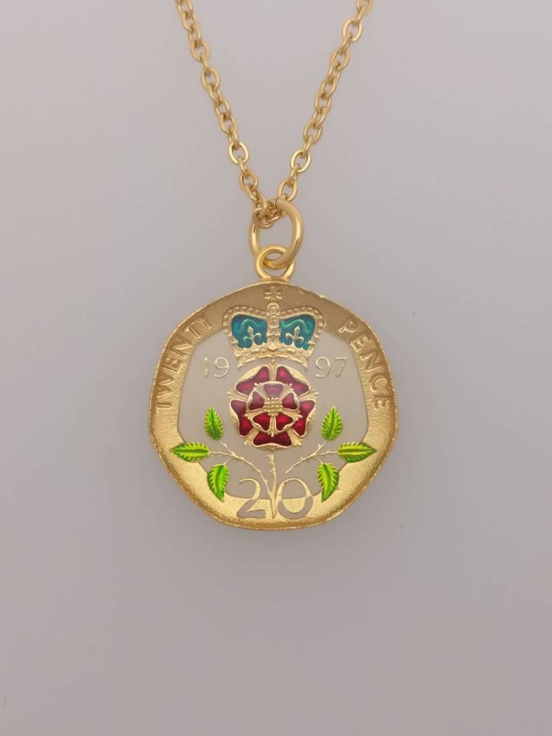 1997 Twenty Pence - Emaillierte Münz-Halskette von CoinCreationsShop