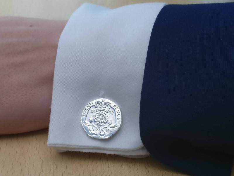 1997 Twenty Pence - Manschettenknöpfe Mit Versilberter Münze von CoinCreationsShop