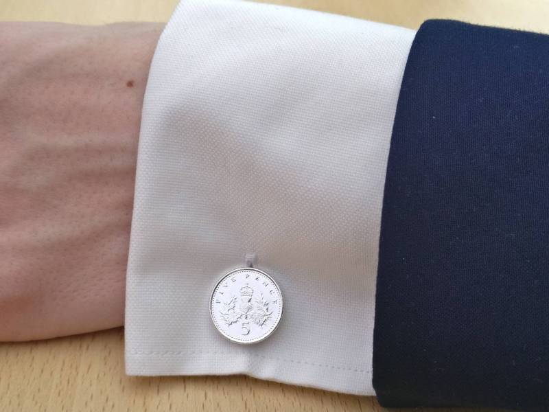 1999 Five Pence - Manschettenknöpfe Mit Versilberter Münze von CoinCreationsShop