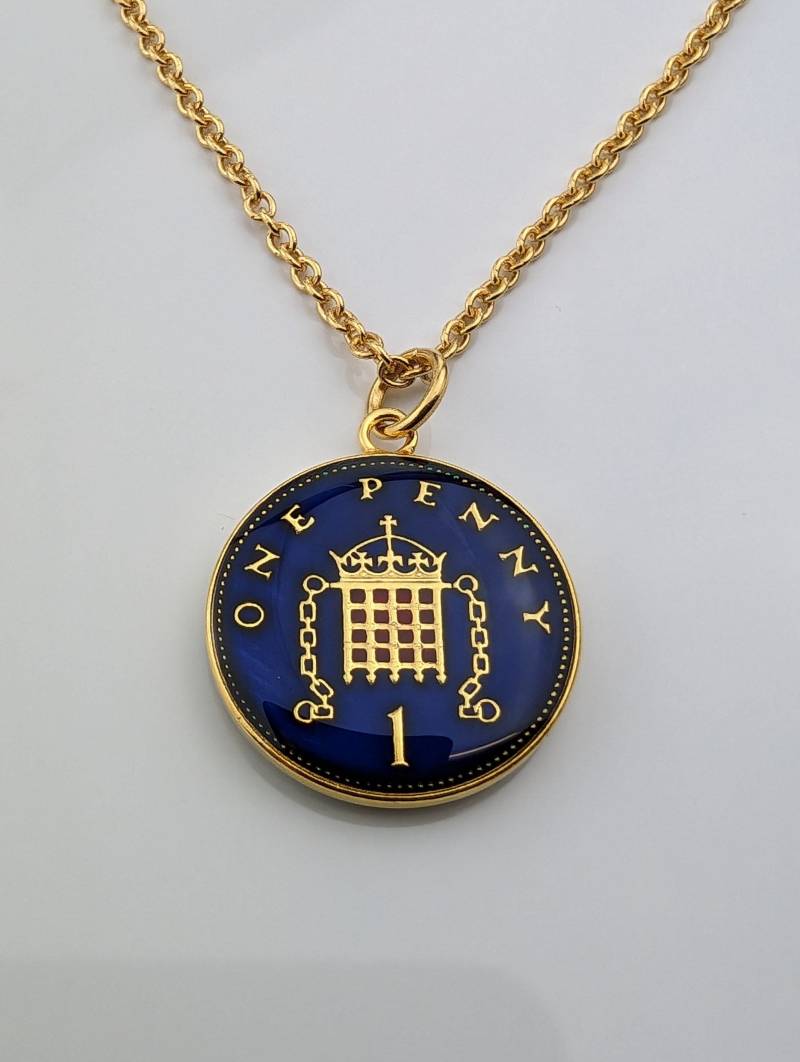 2003 One Penny - Emaillierte Münz-Halskette von CoinCreationsShop