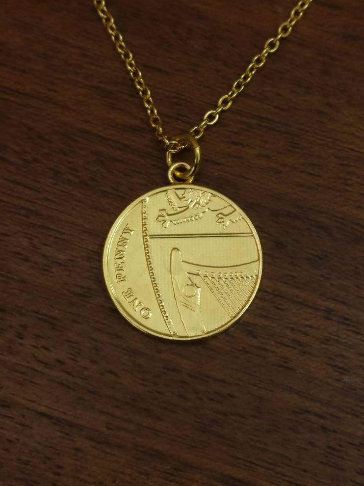 2010 One Penny - Vergoldete Münzkette von CoinCreationsShop