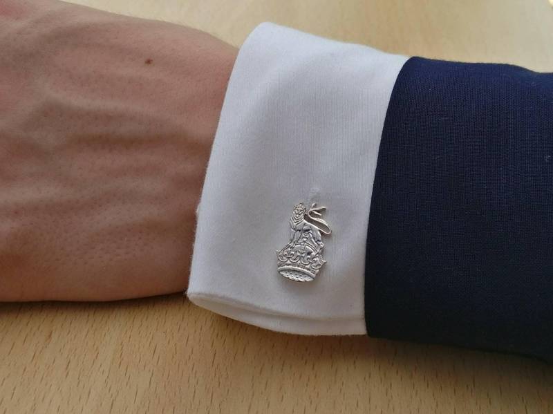 George Vi Silver Shilling Lion - Cut Out Münze Manschettenknöpfe von CoinCreationsShop