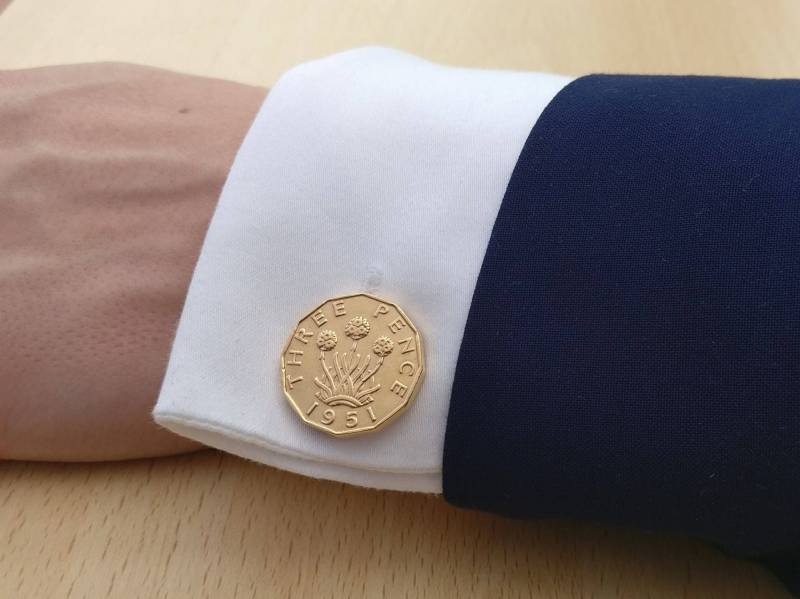 Threepence | 1937-1952 - Vergoldete Münzmanschettenknöpfe von CoinCreationsShop