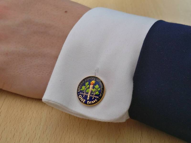 Usa Dime - Manschettenknöpfe Mit Emaille von CoinCreationsShop