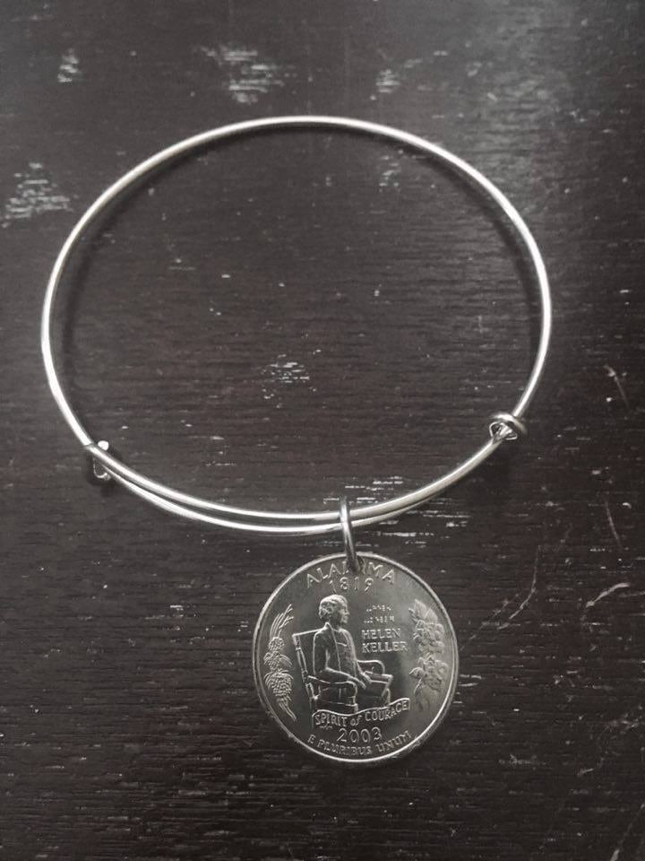 Alabama State Quarter Erweiterbare Draht Armreif von CoinCutters