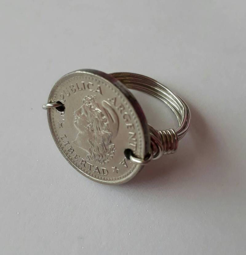 Argentinien 20 Centavos Draht Gewickelt Ring von CoinCutters