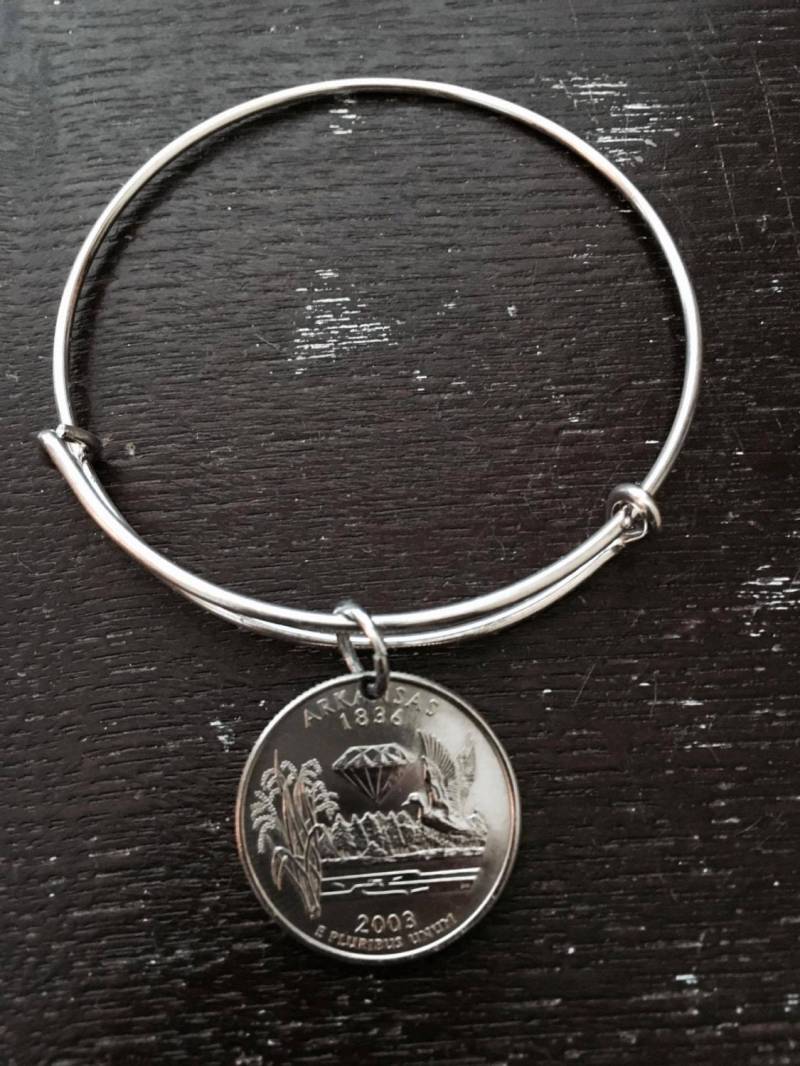 Arkansas State Quarter Erweiterbare Draht Armreif von CoinCutters