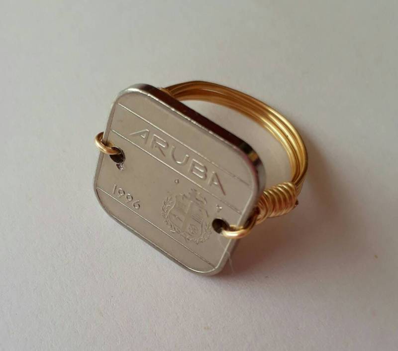 Aruba 50 Cent Draht Gewickelt Ring von CoinCutters