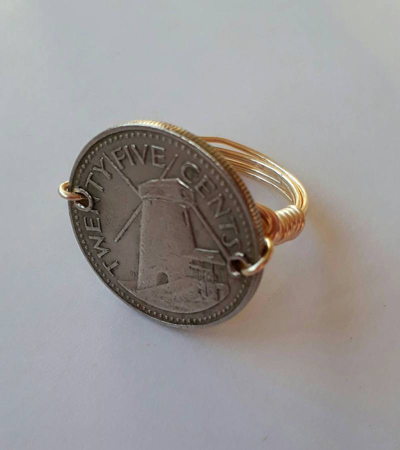 Barbados 25 Cent Draht Gewickelt Ring von CoinCutters