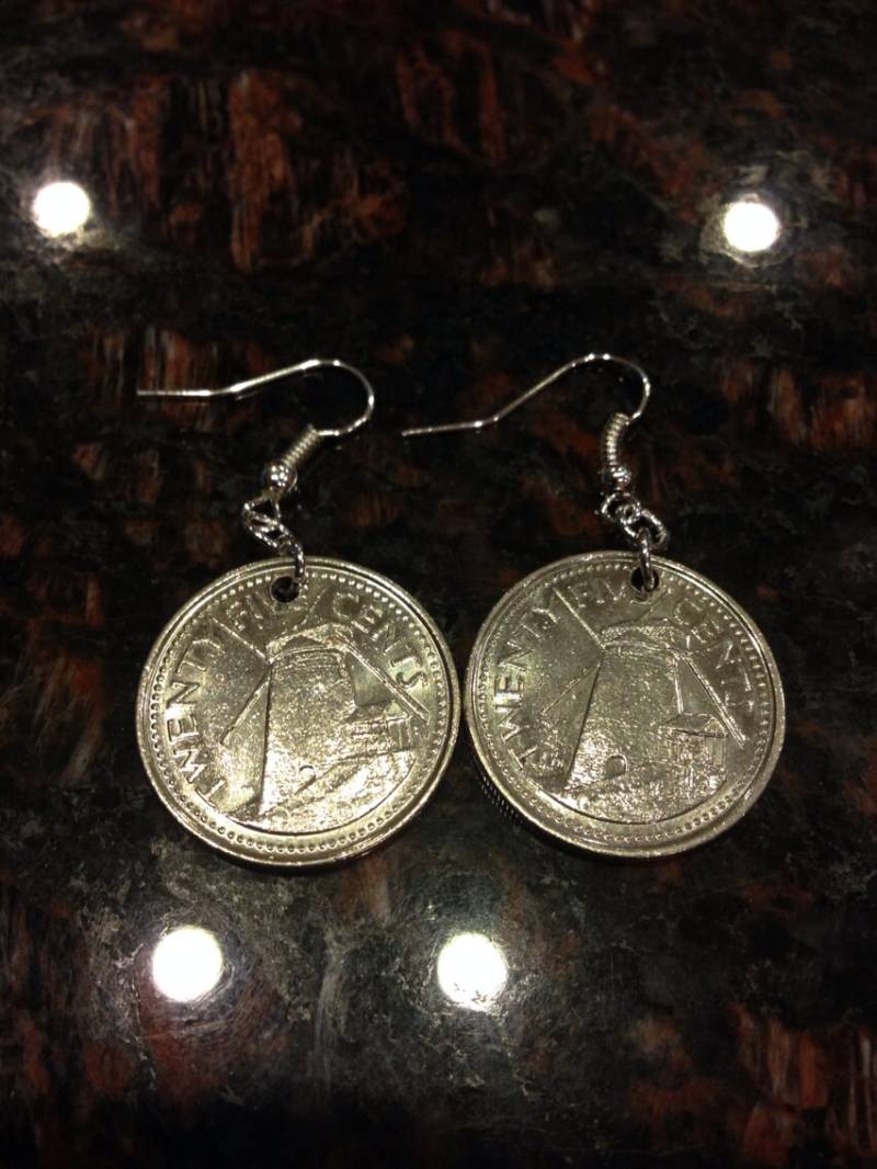 Barbados 25 Cent Münze Ohrringe von CoinCutters