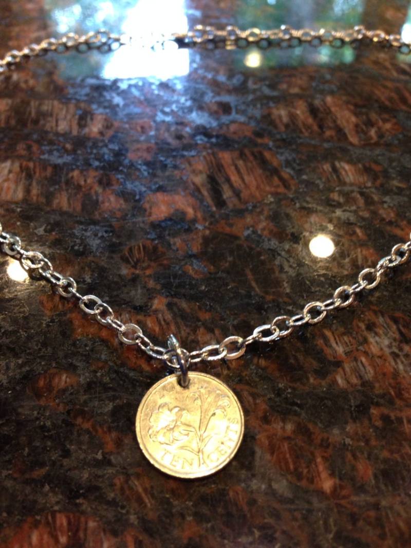 Bermuda 10 Cent Münze Halskette von CoinCutters