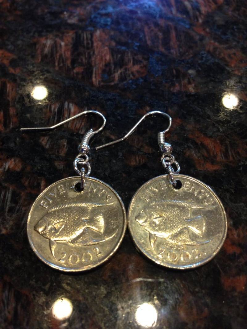 Bermuda 5 Cent Münze Ohrringe Bermuda 5 Cent Münze Ohrringe von CoinCutters