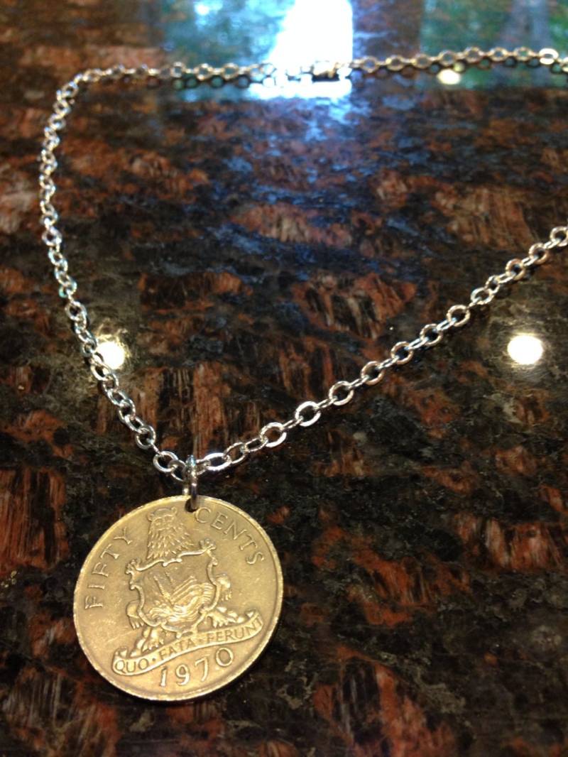 Bermuda 50 Cent Münze Halskette von CoinCutters
