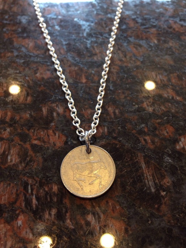 Botswana 10 Thebe Münze Halskette Botswana 10 Thebe Münze Halskette von CoinCutters