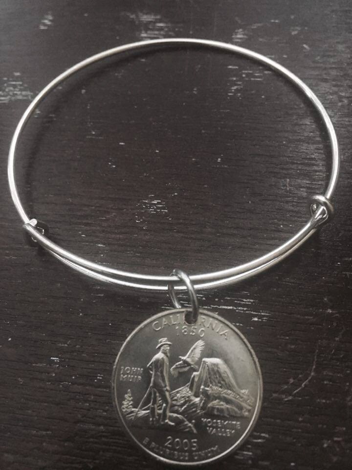 California State Quarter Erweiterbare Draht Armreif von CoinCutters