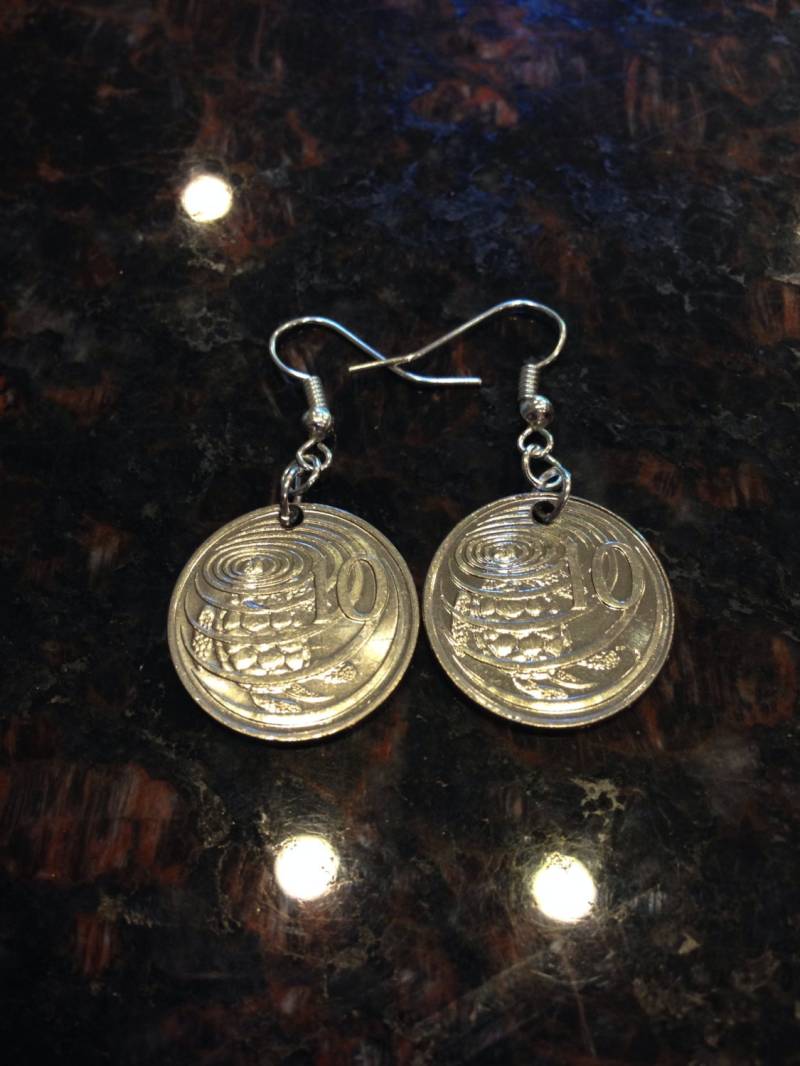 Cayman Inseln 10 Cent Münze Ohrringe von CoinCutters