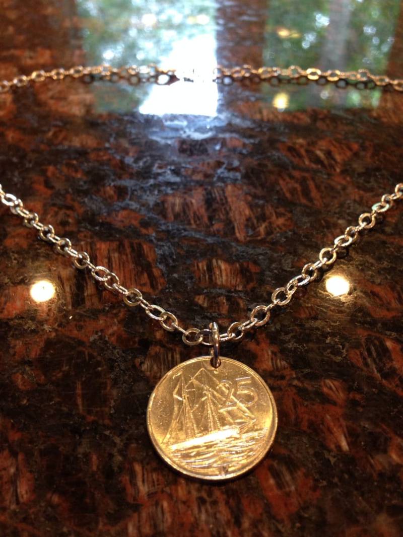 Cayman Inseln 25 Cent Münzenhalskette von CoinCutters