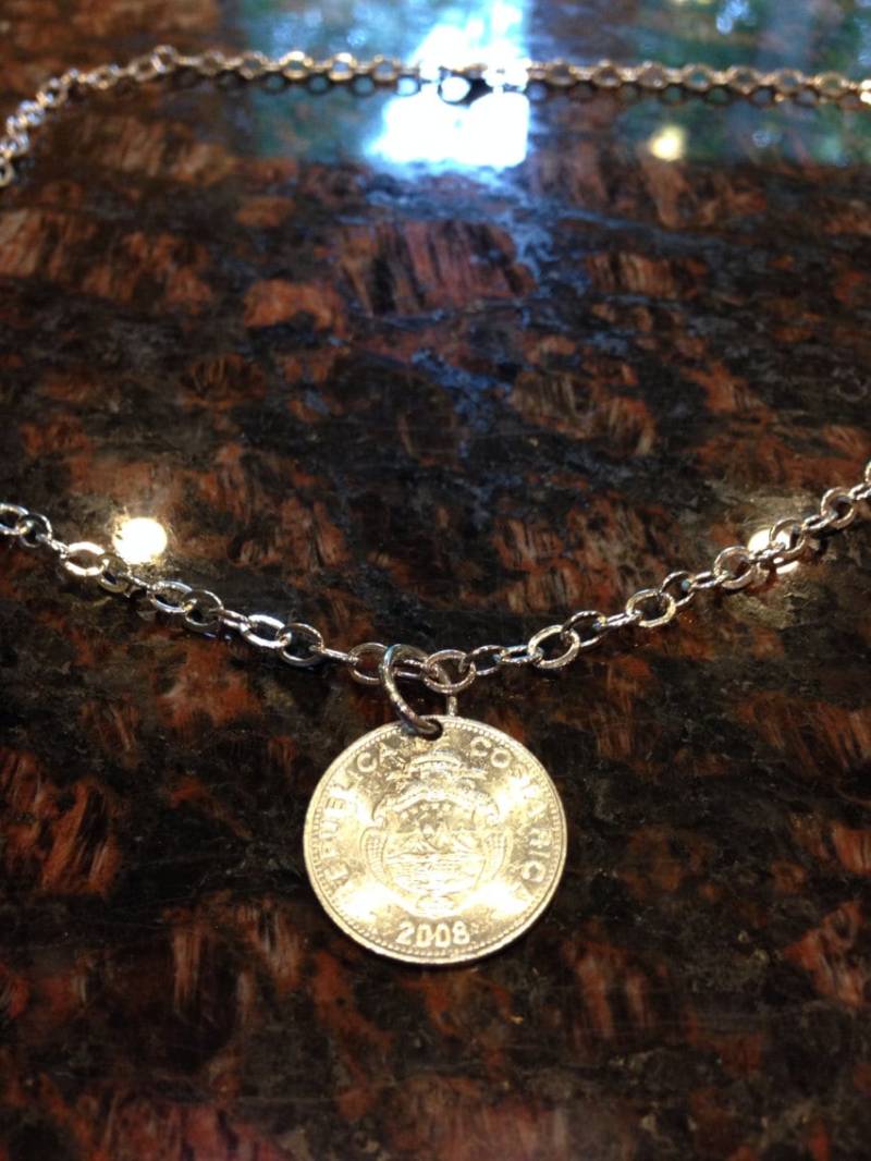 Costa Rica 5 Colones Münze Halskette von CoinCutters