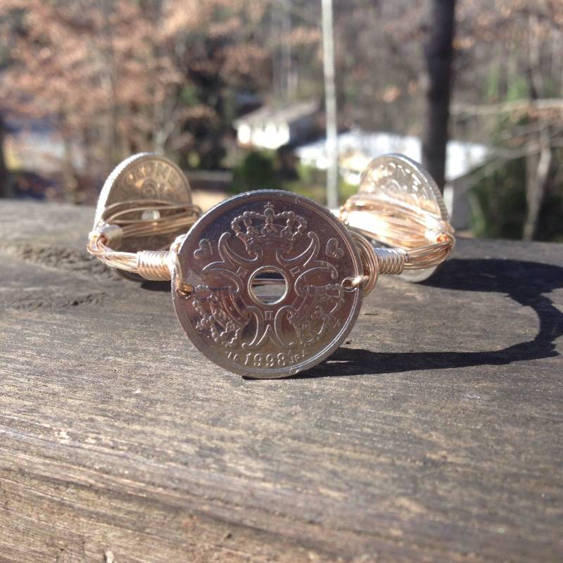 Dänemark 2 Kroner Bourbons Und Boweties Stil Draht Gewickelt Armreif von CoinCutters