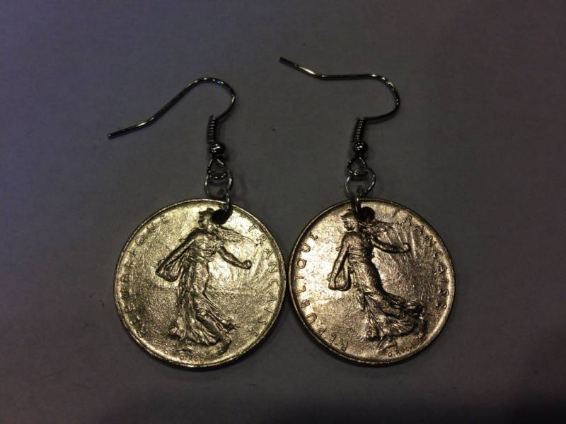 Frankreich 1 Franc Münze Ohrringe von CoinCutters