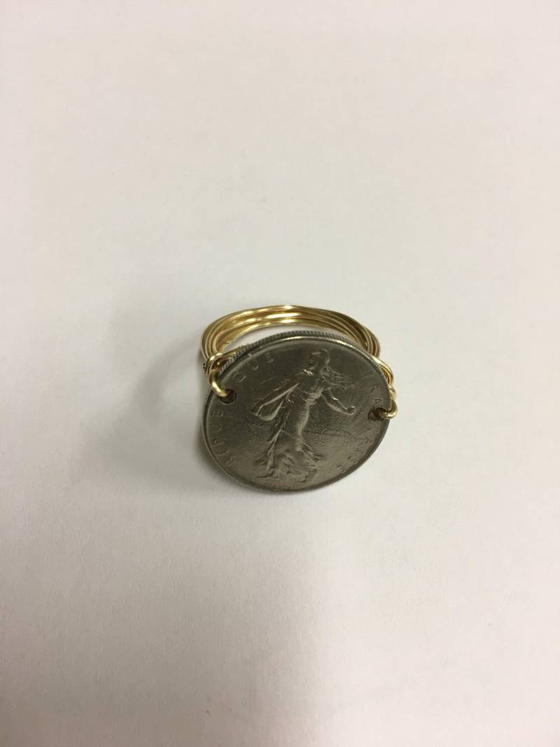 Frankreich 1 Franken Draht Gewickelt Ring von CoinCutters