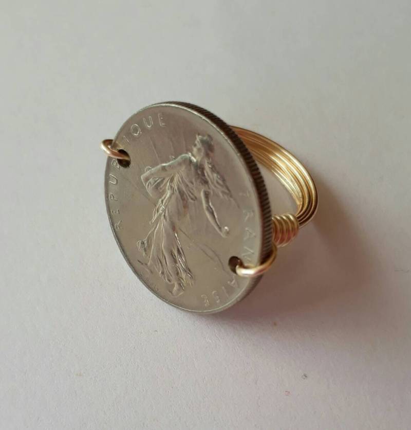 Frankreich 1 Franken Draht Gewickelt Ring Frankreich 1 Franken Draht Gewickelt Ring von CoinCutters