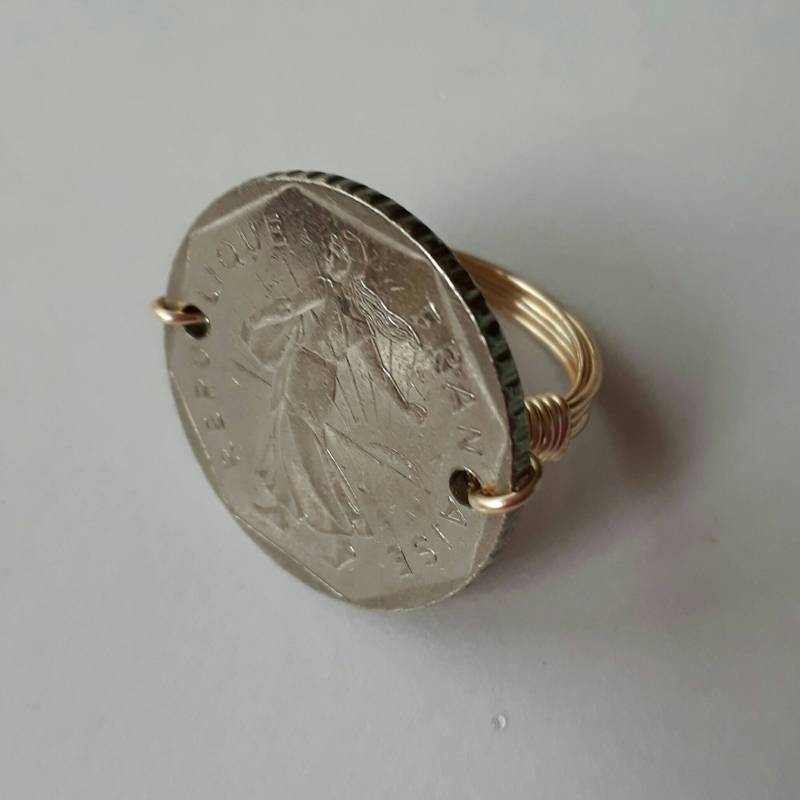 Frankreich 2 Franken Draht Gewickelt Ring von CoinCutters