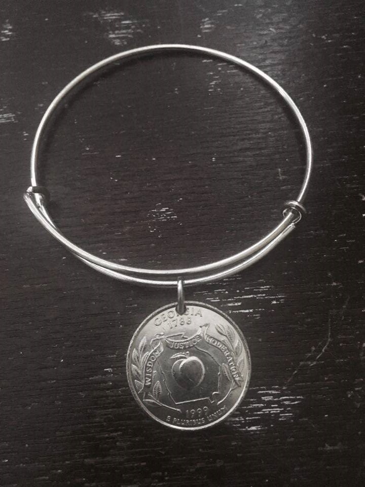 Georgia State Quarter Erweiterbare Draht Armreif von CoinCutters