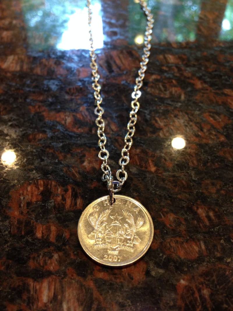 Ghana 20 Pesewas Münze Halskette von CoinCutters
