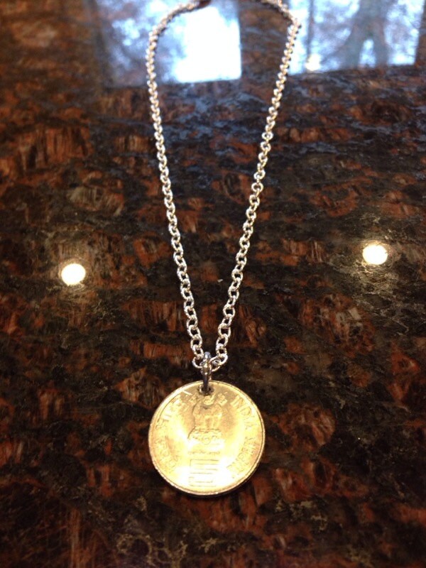 Indien Gedenk 5 Rupien Münze Halskette von CoinCutters