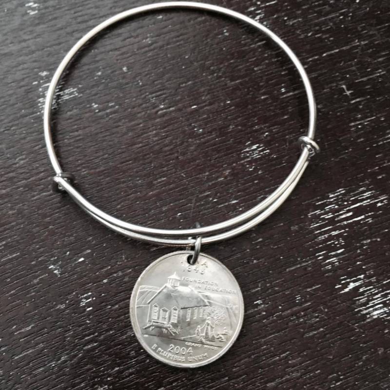 Iowa State Quarter Erweiterbare Draht Armreif von CoinCutters