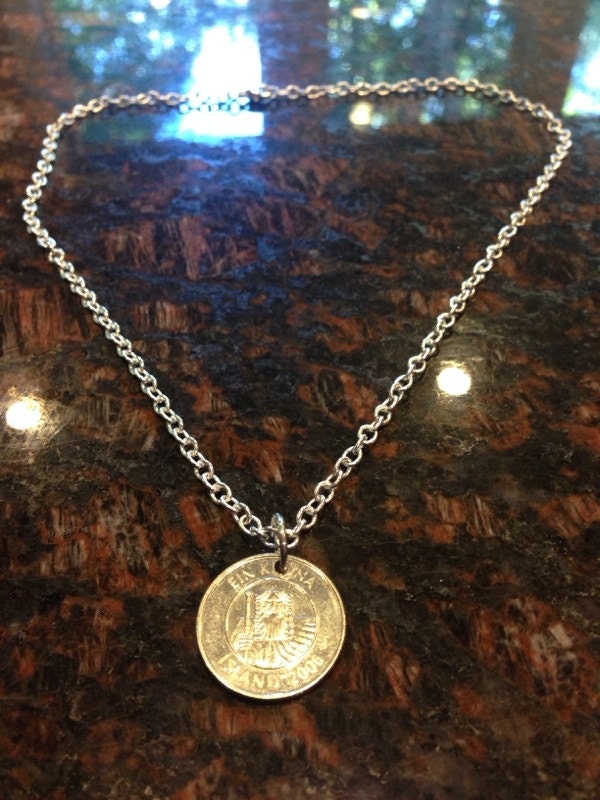 Island 1 Krone Münze Halskette von CoinCutters