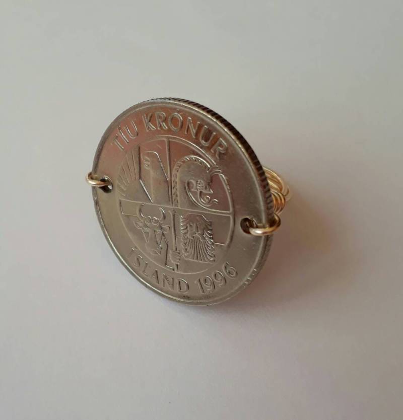 Island 10 Kronur Draht Gewickelt Ring von CoinCutters