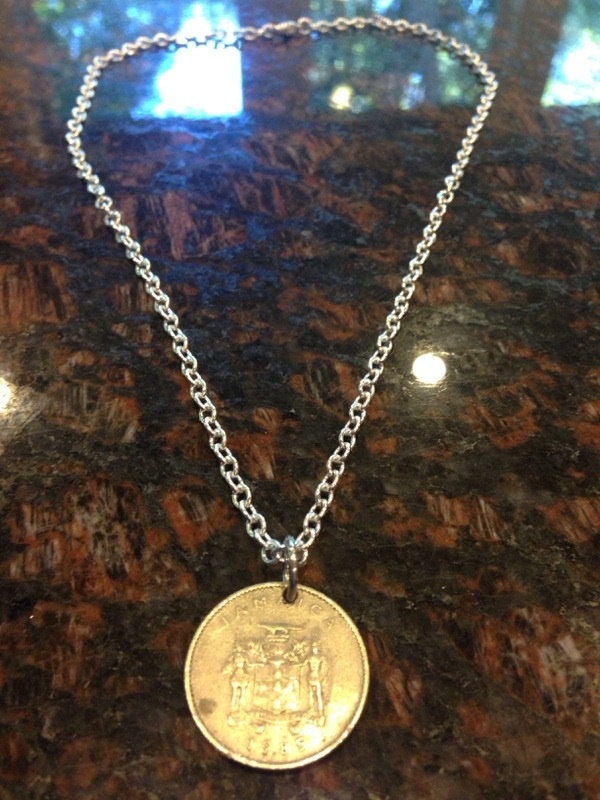 Jamaika 10 Cent Münze Halskette von CoinCutters