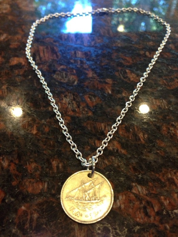 Kuwait 50 Fils Münze Halskette von CoinCutters