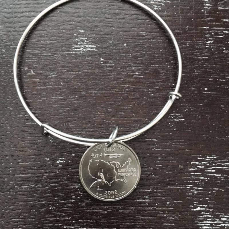 Louisiana State Quarter Erweiterbare Draht Armreif von CoinCutters
