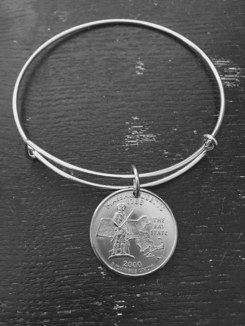 Massachusetts State Quarter Erweiterbare Draht Armreif von CoinCutters