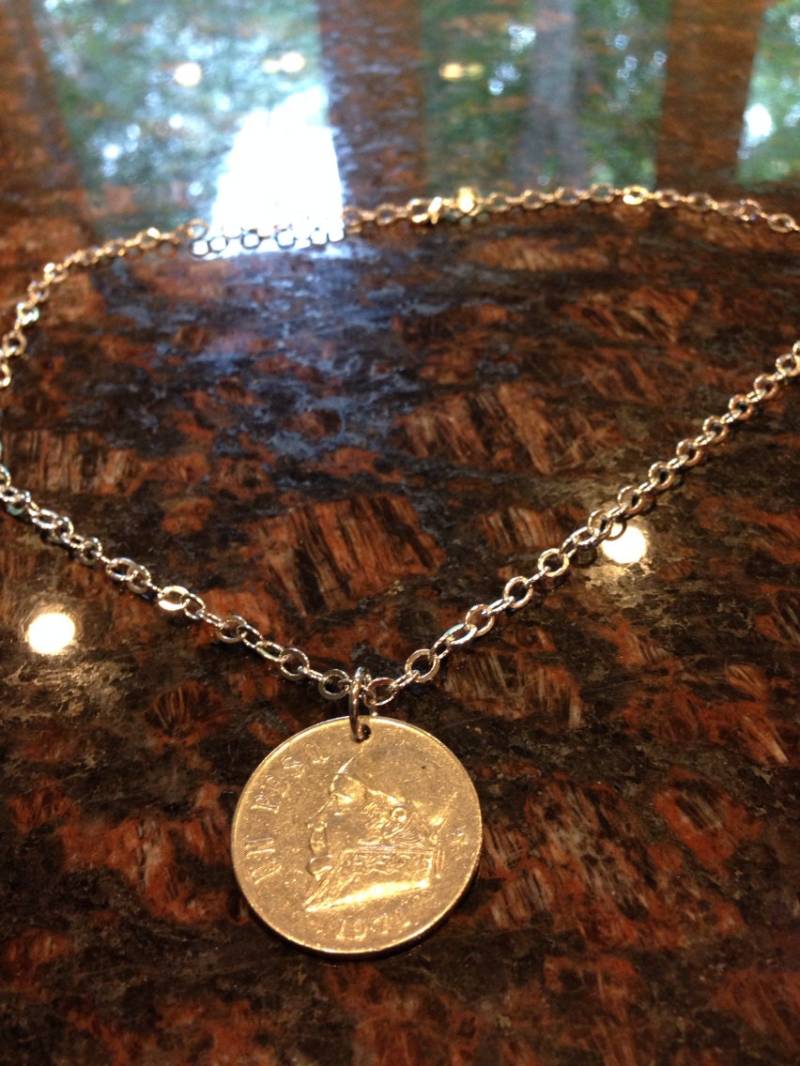 Mexiko 1 Peso Münze Halskette von CoinCutters