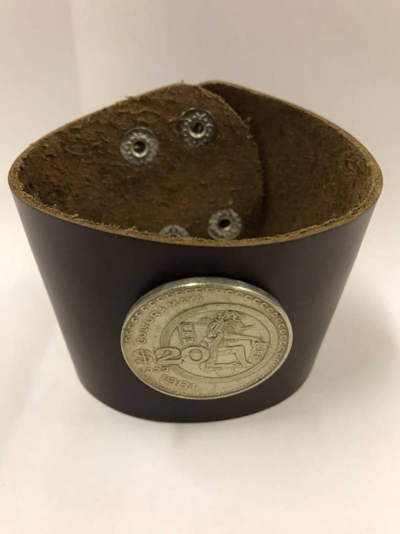 Mexiko 20 Pesos Leder Manschette Münze Armband von CoinCutters