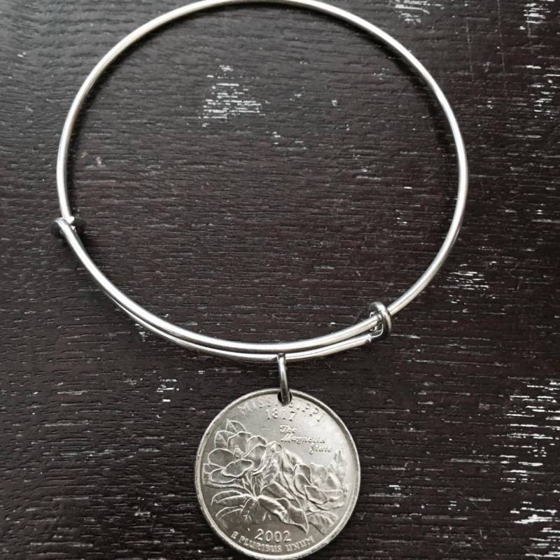 Mississippi State Quarter Erweiterbare Draht Armreif von CoinCutters