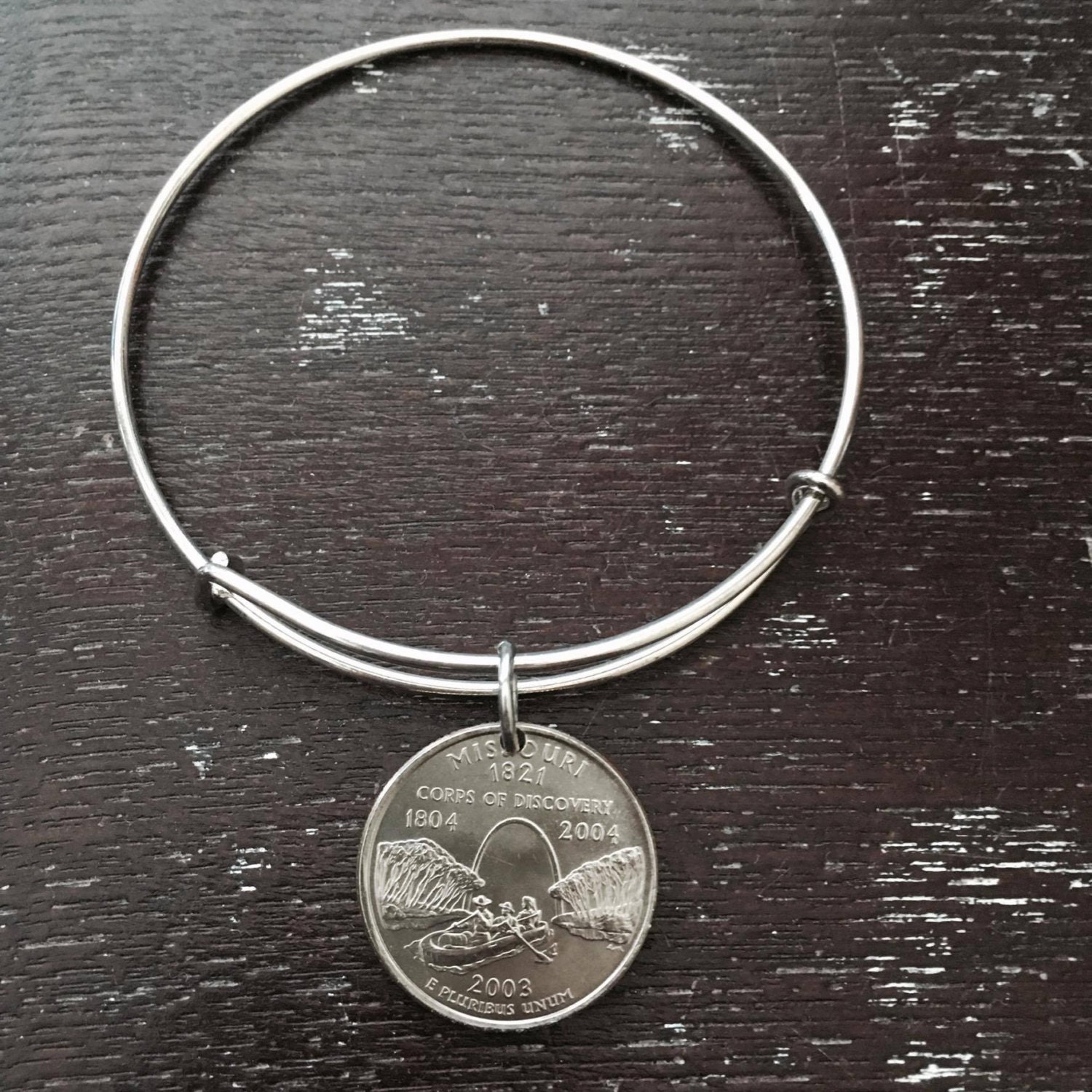 Missouri State Quarter Erweiterbare Draht Armreif von CoinCutters