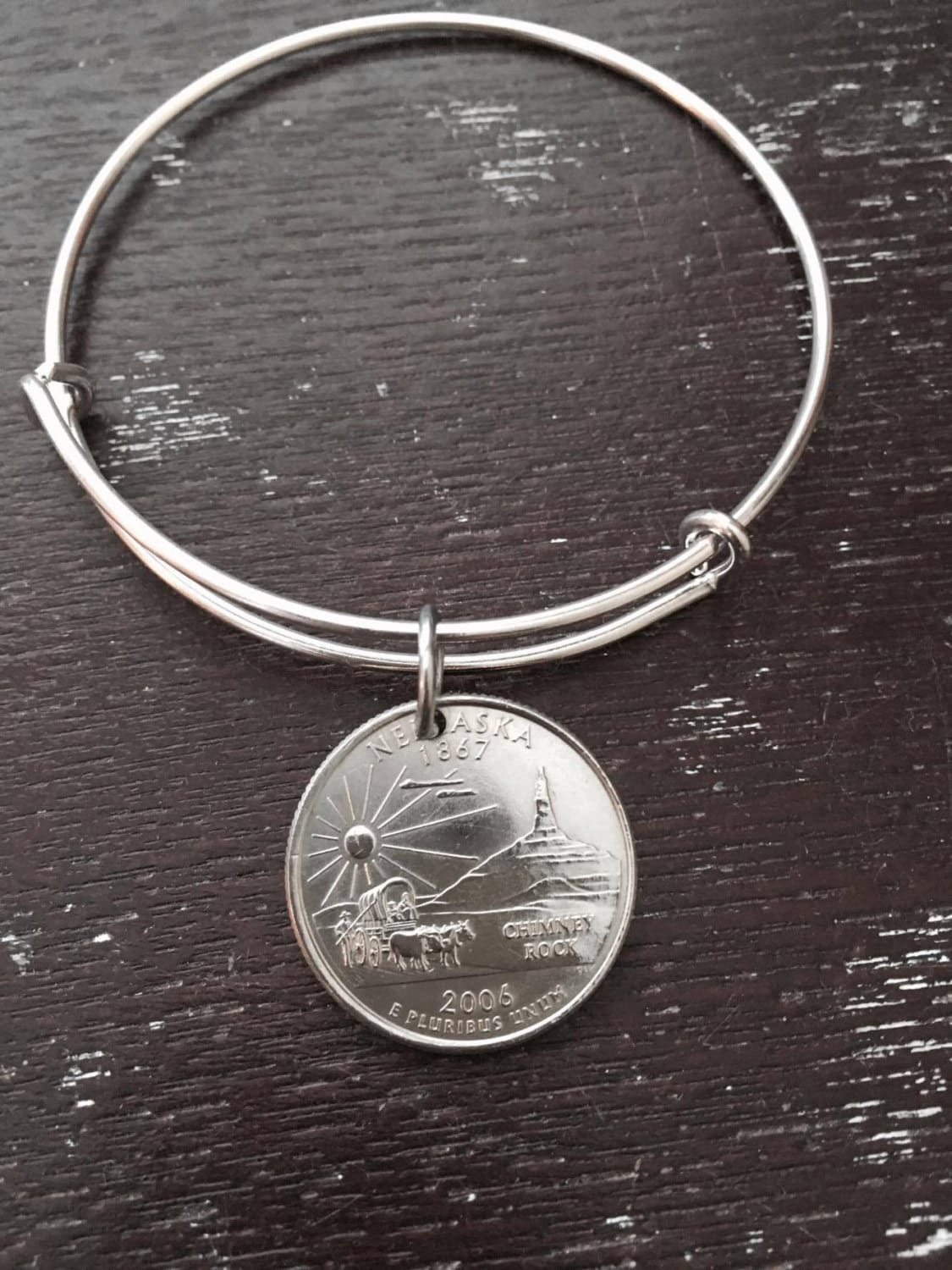 Nebraska State Quarter Erweiterbare Draht Armreif von CoinCutters