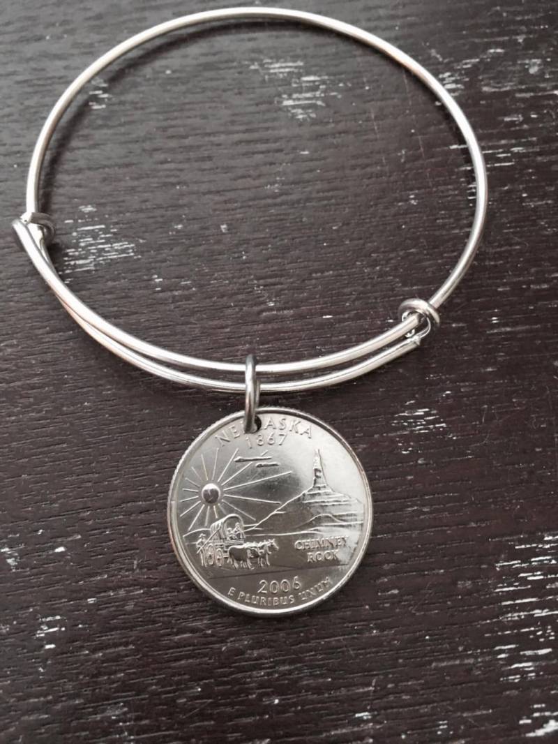 Nebraska State Quarter Erweiterbare Draht Armreif von CoinCutters