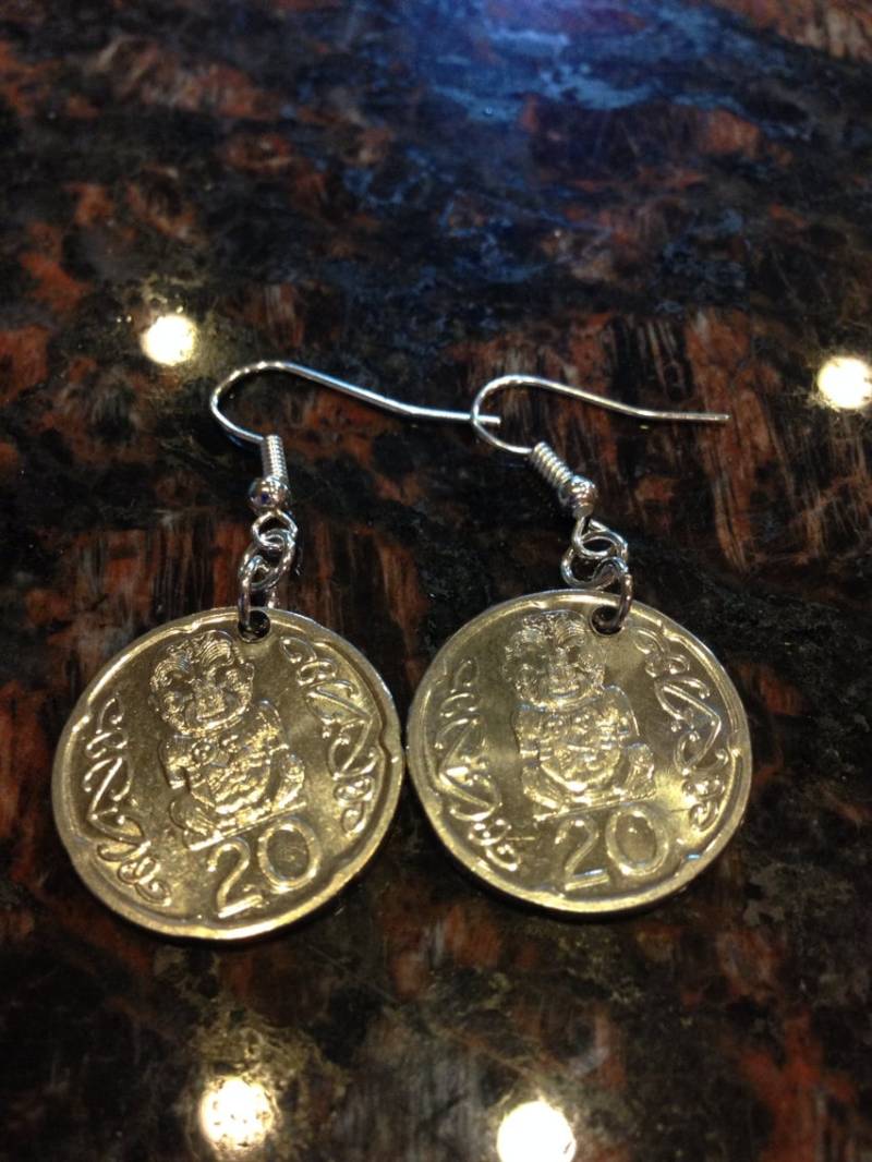 Neuseeland 20 Cent Münze Ohrringe von CoinCutters
