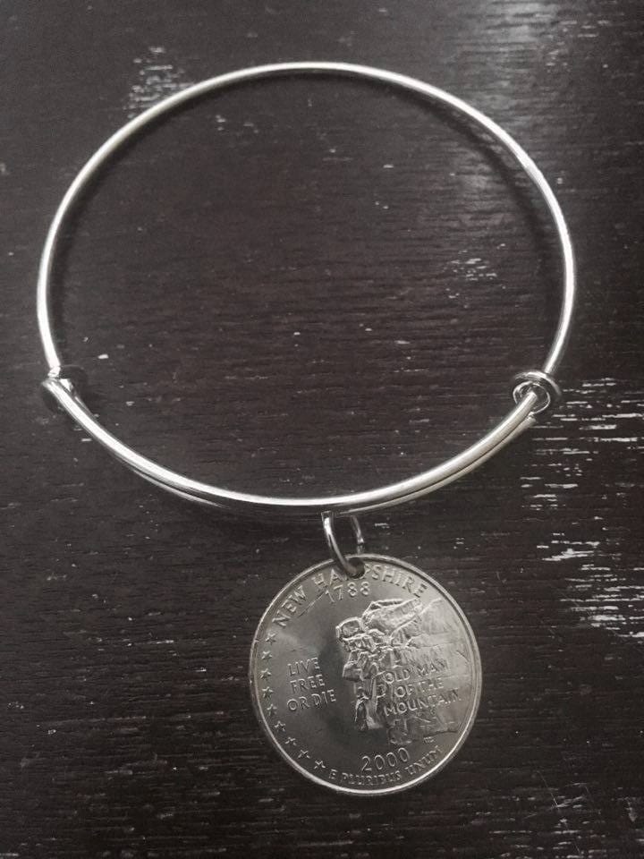New Hampshire State Quarter Erweiterbare Draht Armreif von CoinCutters