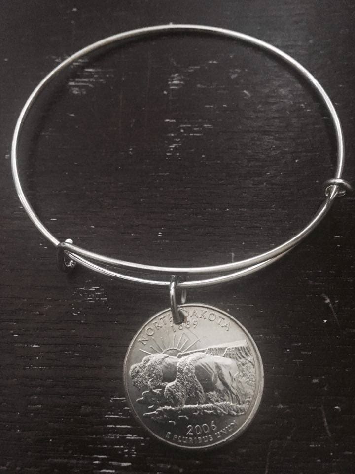 North Dakota State Quarter Erweiterbare Draht Armreif von CoinCutters