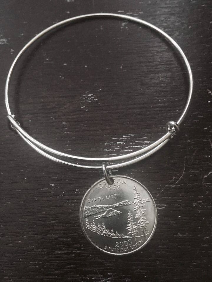 Oregon State Quarter Erweiterbare Draht Armreif von CoinCutters