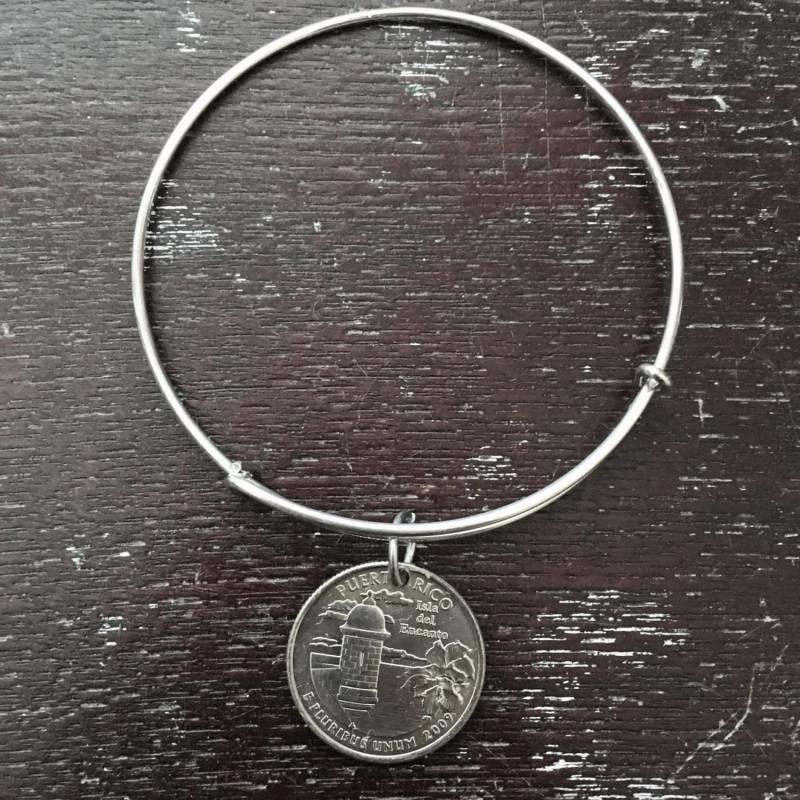Puerto Rico State Quarter Expandierbares Armband Aus Draht von CoinCutters