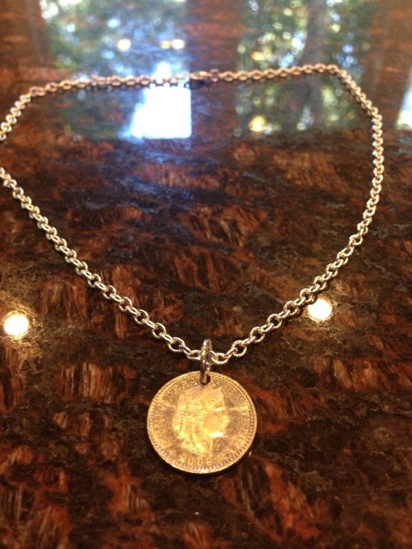 Schweiz 20 Rappen Münze Halskette von CoinCutters