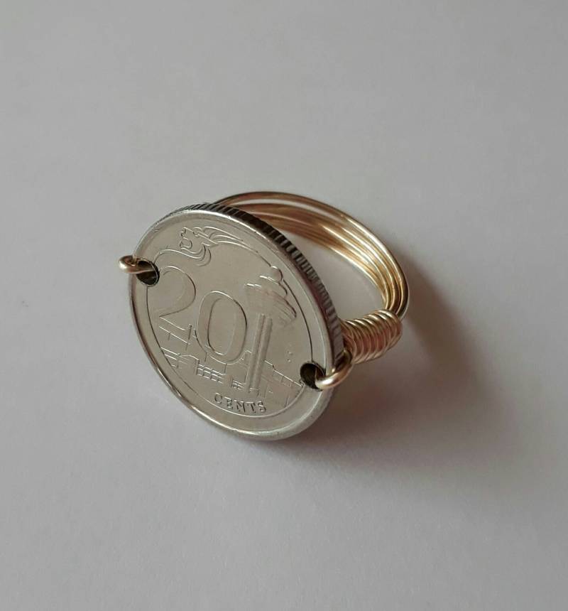 Singapur 20 Cent Draht Gewickelt Ring von CoinCutters